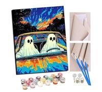 TUDOUTU Paint by Numbers Ghost Road Trip for Adults DIY Oil Painting Gift Kits Pre-Printed Canvas Art Home Decoration 16x20 inch with Frame