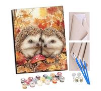 TUDOUTU Paint by Numbers Kits for Adults Autumn Hedgehog Love Song Oil Paint Digital Drawing Canvas with Brushes Christmas Decorations Gifts -16 * 20 Inch with Frame