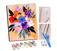 TUDOUTU Paint by Numbers Kits for Adults Bouquet of Flowers Under The Warm Orange Sun Oil Paint Digital Drawing Canvas with Brushes Christmas Decorations Gifts -16 * 20 Inch with Frame