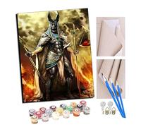 TUDOUTU Paint by Numbers Kits for Adults Cartoon Egyptian God Anubis (30) DIY Oil Painting Digital Canvas Wall Art Home Decoration -16 * 20 Inch with Frame