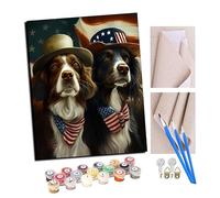 TUDOUTU Paint by Numbers Kits for Adults Dog German Shepherd Labrador Bulldog (14) with Brushes and Acrylic Pigment DIY Digital Canvas Painting for Adults Beginner-16X20 Inch with Frame