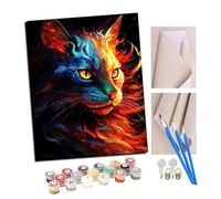 TUDOUTU Paint by Numbers Kits for Adults Fire Blue Phantom DIY Digital Oil Painting Gift Kits Pre-Printed Canvas Art Home Decoration -16 * 20 Inch with Frame