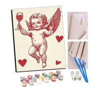 TUDOUTU Paint by Numbers Kits for Adults Little Angel Holding a Wine Glass DIY Digital Oil Painting Gift Kits Pre-Printed Canvas Art Home Decoration -16 * 20 Inch with Frame