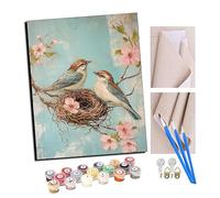 TUDOUTU Paint by Numbers Kits for Adults Two Little Birds DIY Digital Oil Painting Gift Kits Pre-Printed Canvas Art Home Decoration -16 * 20 Inch with Frame