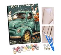 TUDOUTU Paint by Numbers Kits for Adults Vintage car and Rabbit Oil Paint Digital Drawing Canvas with Brushes Christmas Decorations Gifts -16 * 20 Inch with Frame