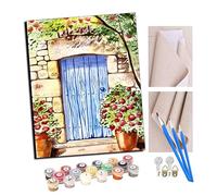 TUDOUTU Paint by Numbers Kits for Adults Vintage Rosewood Door Home (10) with Brushes and Acrylic Pigment DIY Digital Canvas Painting for Adults Beginner-16X20 Inch with Frame