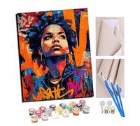 TUDOUTU Paint by Numbers The Cry of a Street Girl for Adults DIY Oil Painting Gift Kits Pre-Printed Canvas Art Home Decoration 16x20 inch with Frame