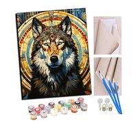 TUDOUTU Paint by Numbers Wolf god, Magic Circle，Fantasy Animals (12) for Adults DIY Oil Painting Gift Kits Pre-Printed Canvas Art Home Decoration 16x20 inch with Frame