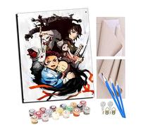 TUDOUTU Paints by Numbers for Adult Demon Slayer Anime with Brushes and Acrylic Pigment DIY Beginner Canvas Painting for Adults Oil Painting Gift Kits 16x20 inch with Frame