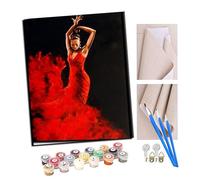TUDOUTU Paints by Numbers for Adult Flamenco Latin Dance Ballet 060 (2) with Brushes and Acrylic Pigment DIY Beginner Canvas Painting for Adults Oil Painting Gift Kits 16x20 inch with Frame