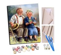 TUDOUTU Paints by Numbers for Adult Jie Old Couple H with Brushes and Acrylic Pigment DIY Beginner Canvas Painting for Adults Oil Painting Gift Kits 16x20 inch with Frame