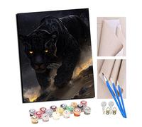 TUDOUTU Paints by Numbers for Adult Night Hunter with Brushes and Acrylic Pigment DIY Beginner Canvas Painting for Adults Oil Painting Gift Kits 16x20 inch with Frame