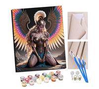 TUDOUTU Paints by Numbers for Adult Winged War God with Brushes and Acrylic Pigment DIY Beginner Canvas Painting for Adults Oil Painting Gift Kits 16x20 inch with Frame