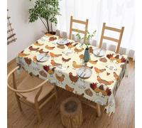 Tuehbsvo A Brood of Chickens Print Tablecloth Washable Table Cloth Dining Table Cover for Kitchen Party Wedding