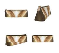 Tuehbsvo Angel Wing Leather Pencil Case with Zip for Men, Women, Girls, Boys Professionals Perfect Size Pouch for Stationery & Art Utensils