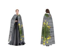 Tuehbsvo Bouquet Of Daffodils Halloween Hooded Cape Witch Cosplay Accessories Adult/Kids Fancy Dress Costume For Masquerade, Halloween, Family Party