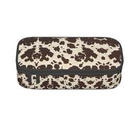 Tuehbsvo Brown Cow Spots Large Capacity Pencil Case Zipper Pencil Case for School Office Students Teenage Women Men Gifts