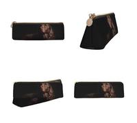 Tuehbsvo Brown Labrador Leather Pencil Case with Zip for Men, Women, Girls, Boys Professionals Perfect Size Pouch for Stationery & Art Utensils