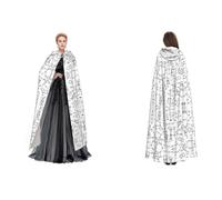 Tuehbsvo Chemistry Print Halloween Hooded Cape Witch Cosplay Accessories Adult/Kids Fancy Dress Costume For Masquerade, Halloween, Family Party