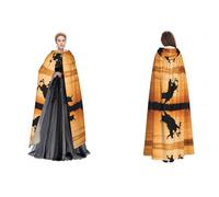 Tuehbsvo Cool Bull Riding Halloween Hooded Cape Witch Cosplay Accessories Adult/Kids Fancy Dress Costume For Masquerade, Halloween, Family Party