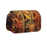 Tuehbsvo Cool Steampunk Gearsdouble Layer Pencil Case with Flip Top Big Pencil Bag Pouch Stationery Organizer Makeup Bag for Boys Girls Teen College Students School Adults & Office Supplies
