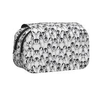 Tuehbsvo Cute Penguins Sketchdouble Layer Pencil Case with Flip Top Big Pencil Bag Pouch Stationery Organizer Makeup Bag for Boys Girls Teen College Students School Adults & Office Supplies