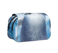 Tuehbsvo Cute Penguins Taking Picturesdouble Layer Pencil Case with Flip Top Big Pencil Bag Pouch Stationery Organizer Makeup Bag for Boys Girls Teen College Students School Adults & Office Supplies