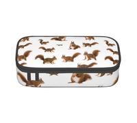 Tuehbsvo Cute Squirrel Large Capacity Pencil Case Zipper Pencil Case for School Office Students Teenage Women Men Gifts