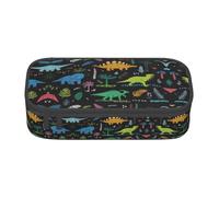 Tuehbsvo Dinosaur Palm Leaf Large Capacity Pencil Case Zipper Pencil Case for School Office Students Teenage Women Men Gifts