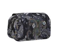 Tuehbsvo Dragonflies Greydouble Layer Pencil Case with Flip Top Big Pencil Bag Pouch Stationery Organizer Makeup Bag for Boys Girls Teen College Students School Adults & Office Supplies