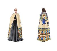 Tuehbsvo Egyptian Scarab Halloween Hooded Cape Witch Cosplay Accessories Adult/Kids Fancy Dress Costume For Masquerade, Halloween, Family Party