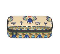 Tuehbsvo Egyptian Scarab Large Capacity Pencil Case Zipper Pencil Case for School Office Students Teenage Women Men Gifts
