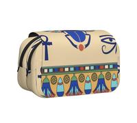 Tuehbsvo Egyptian Scarabdouble Layer Pencil Case with Flip Top Big Pencil Bag Pouch Stationery Organizer Makeup Bag for Boys Girls Teen College Students School Adults & Office Supplies