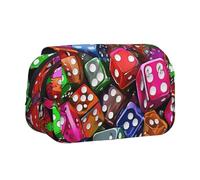 Tuehbsvo Games Dice Setdouble Layer Pencil Case with Flip Top Big Pencil Bag Pouch Stationery Organizer Makeup Bag for Boys Girls Teen College Students School Adults & Office Supplies