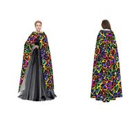 Tuehbsvo Gay Pride Rainbow Halloween Hooded Cape Witch Cosplay Accessories Adult/Kids Fancy Dress Costume For Masquerade, Halloween, Family Party