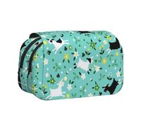 Tuehbsvo Goat Frolicdouble Layer Pencil Case with Flip Top Big Pencil Bag Pouch Stationery Organizer Makeup Bag for Boys Girls Teen College Students School Adults & Office Supplies