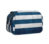 Tuehbsvo Greek Flagdouble Layer Pencil Case with Flip Top Big Pencil Bag Pouch Stationery Organizer Makeup Bag for Boys Girls Teen College Students School Adults & Office Supplies