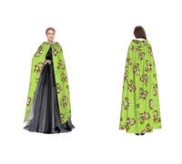 Tuehbsvo Green Clever Monkey Halloween Hooded Cape Witch Cosplay Accessories Adult/Kids Fancy Dress Costume For Masquerade, Halloween, Family Party