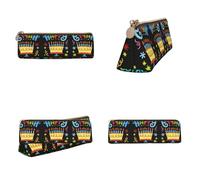 Tuehbsvo Happy Birthday Big Cake Leather Pencil Case with Zip for Men, Women, Girls, Boys Professionals Perfect Size Pouch for Stationery & Art Utensils