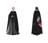 Tuehbsvo Hello Glasses Flamingo Halloween Hooded Cape Witch Cosplay Accessories Adult/Kids Fancy Dress Costume For Masquerade, Halloween, Family Party