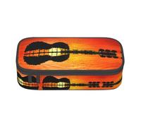 Tuehbsvo Lake Guitar Reflection Large Capacity Pencil Case Zipper Pencil Case for School Office Students Teenage Women Men Gifts