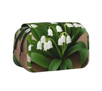 Tuehbsvo Lilies of The Valleydouble Layer Pencil Case with Flip Top Big Pencil Bag Pouch Stationery Organizer Makeup Bag for Boys Girls Teen College Students School Adults & Office Supplies