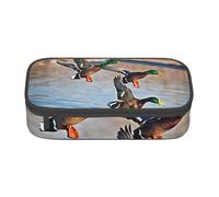 Tuehbsvo Mallard Ducks Large Capacity Pencil Case Zipper Pencil Case for School Office Students Teenage Women Men Gifts