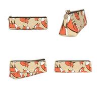 Tuehbsvo Many Foxes Leather Pencil Case with Zip for Men, Women, Girls, Boys Professionals Perfect Size Pouch for Stationery & Art Utensils
