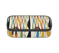 Tuehbsvo Mid-Century Modern Art Cat Large Capacity Pencil Case Zipper Pencil Case for School Office Students Teenage Women Men Gifts