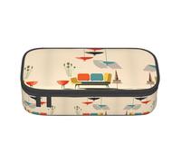 Tuehbsvo Mid Century Modern Prints Large Capacity Pencil Case Zipper Pencil Case for School Office Students Teenage Women Men Gifts