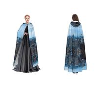 Tuehbsvo New York Fashion City Halloween Hooded Cape Witch Cosplay Accessories Adult/Kids Fancy Dress Costume For Masquerade, Halloween, Family Party