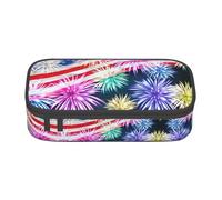 Tuehbsvo Patriotic 4th of July American Flag Large Capacity Pencil Case Zipper Pencil Case for School Office Students Teenage Women Men Gifts