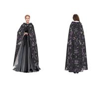 Tuehbsvo Purple Black Goth Spooky Halloween Hooded Cape Witch Cosplay Accessories Adult/Kids Fancy Dress Costume For Masquerade, Halloween, Family Party