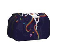 Tuehbsvo Rainbow Brightdouble Layer Pencil Case with Flip Top Big Pencil Bag Pouch Stationery Organizer Makeup Bag for Boys Girls Teen College Students School Adults & Office Supplies